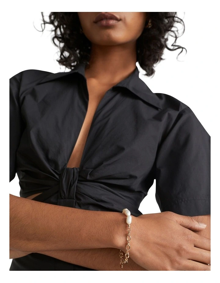 Pearl Chain Bracelet In Gold 2 Pearl Chain Bracelet In Gold - Image 2