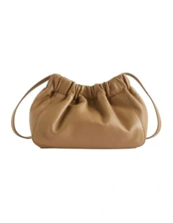 Rouched Leather Crossbody Bag