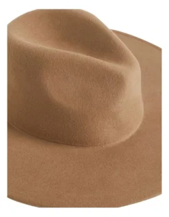 Wide Brim Wool Fedora In Deep Brass -Heritage 984314530 3 720x928