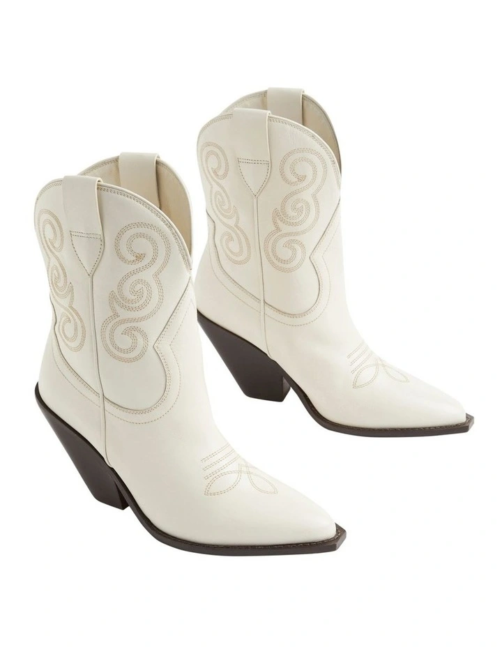 Eleanor Western Boot In Bone 3 Eleanor Western Boot In Bone - Image 3