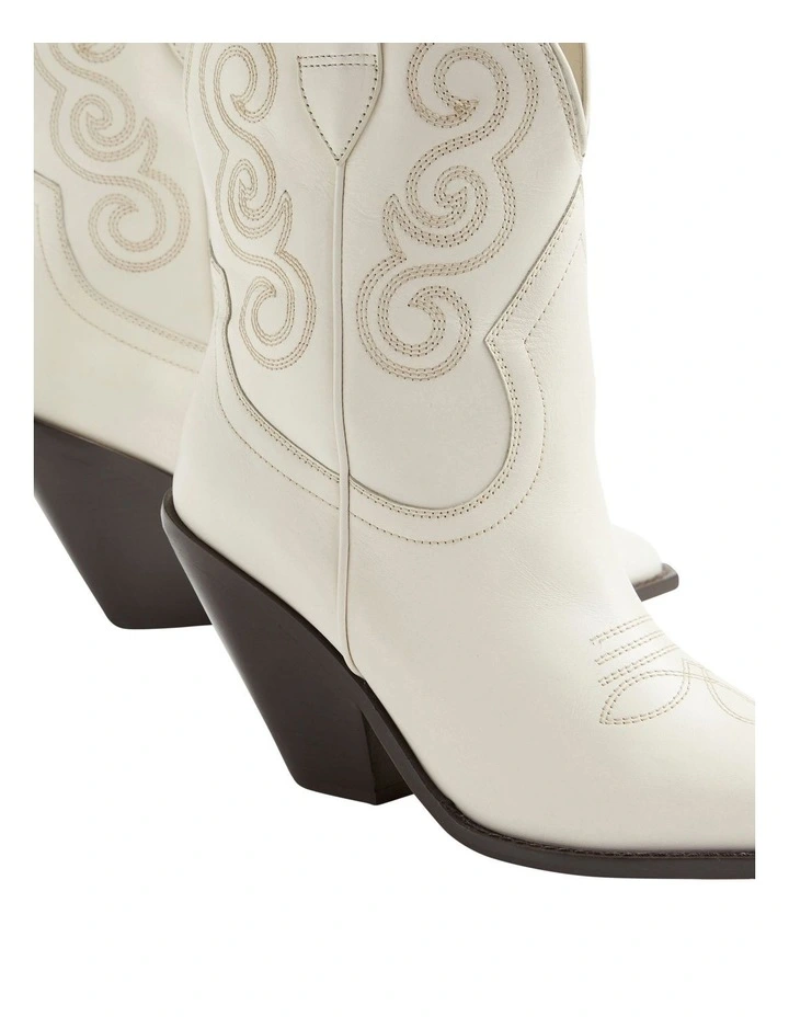 Eleanor Western Boot In Bone 4 Eleanor Western Boot In Bone - Image 4