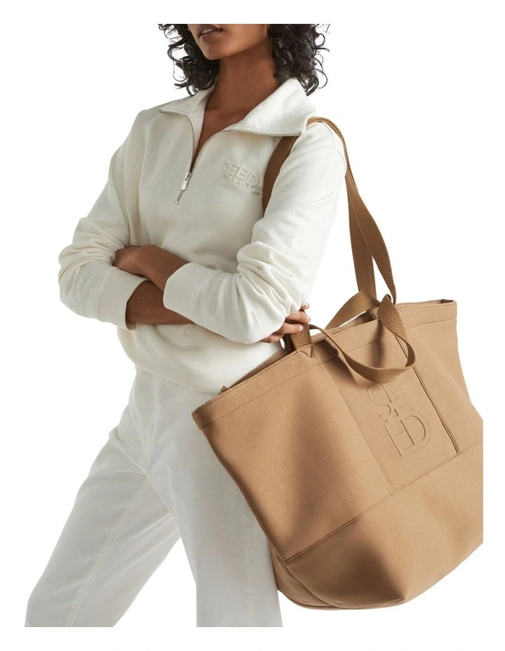 Logo Jersey Overnight Bag In Brown 2 Logo Jersey Overnight Bag In Brown - Image 2