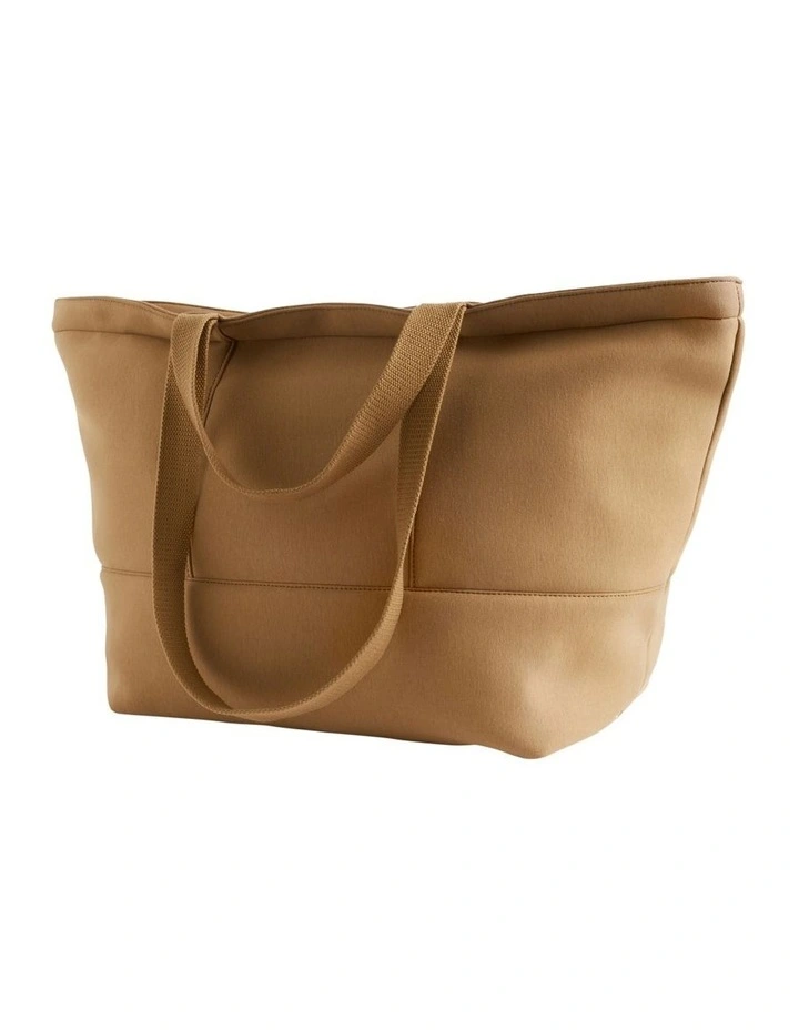 Logo Jersey Overnight Bag In Brown 3 Logo Jersey Overnight Bag In Brown - Image 3