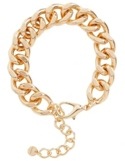 Flat Curb Chain Bracelet In Gold
