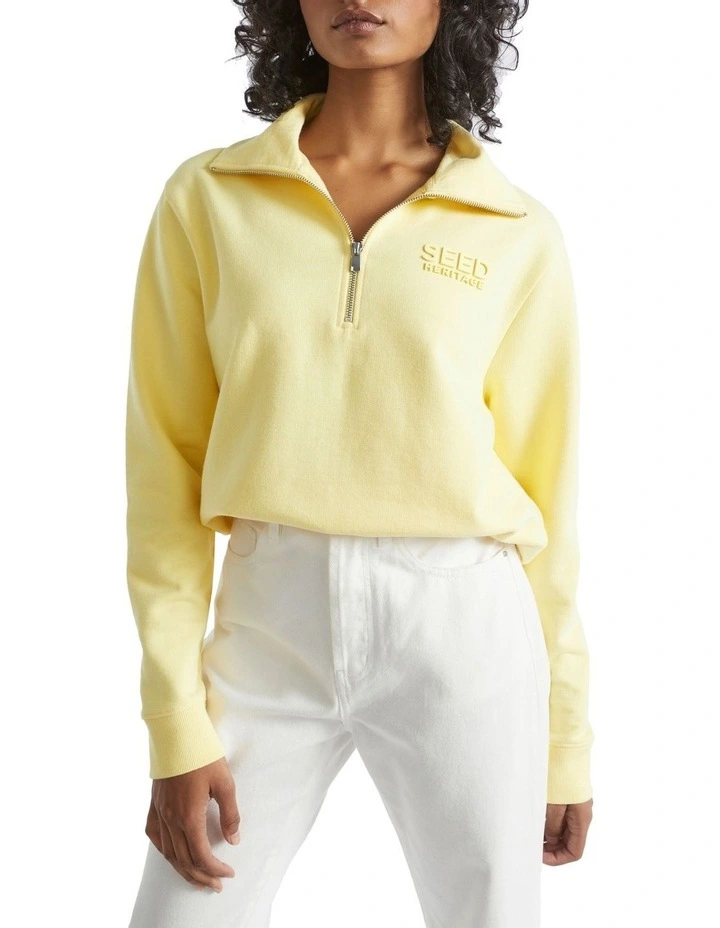 Core Heritage Logo Sweat In Yellow 2 Core Heritage Logo Sweat In Yellow - Image 2