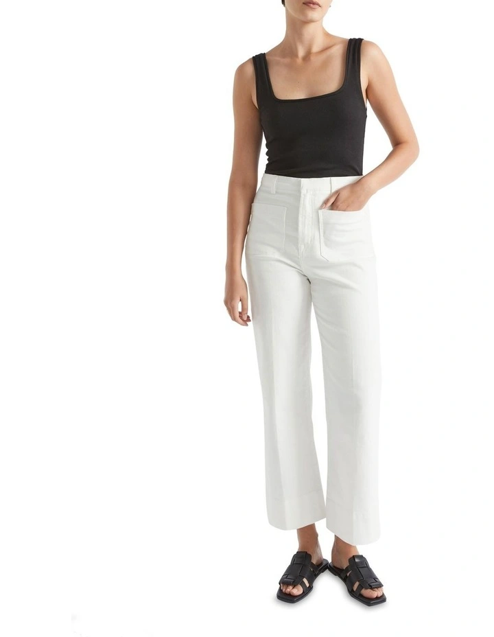 Square Neck Rib Tank In Black 3 Square Neck Rib Tank In Black - Image 3