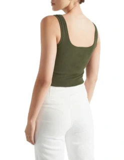 Square Neck Rib Tank In Green 7 Square Neck Rib Tank In Green -Heritage 988420600 988369390 4 720x928