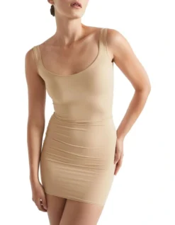 Basic Slip Dress In Beige