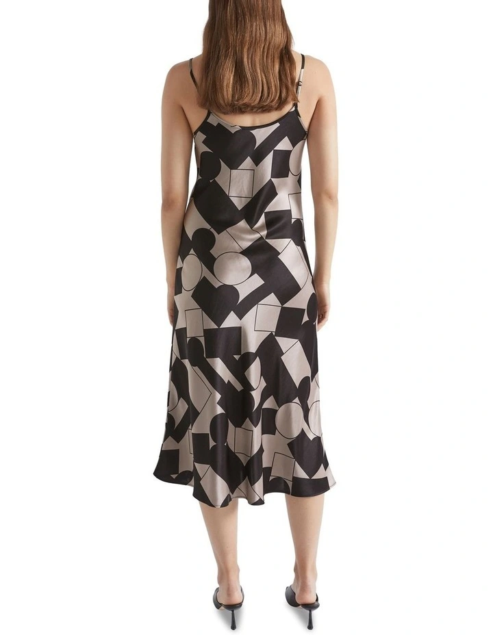 Abstract Geo Satin Slip Dress In Multi 4 Abstract Geo Satin Slip Dress In Multi - Image 4