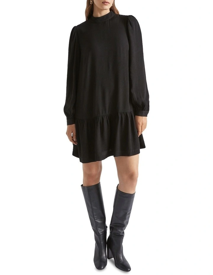 Textured Mini Dress In Black 1 Textured Mini Dress In Black