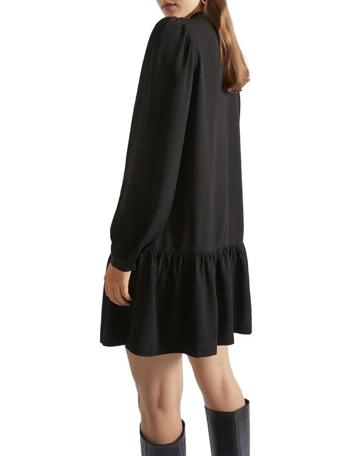 Textured Mini Dress In Black 4 Textured Mini Dress In Black - Image 4