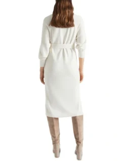 Tie Waist Midi Knit Dress In Cream 7 Tie Waist Midi Knit Dress In Cream -Heritage 988421860 988380910 4 720x928