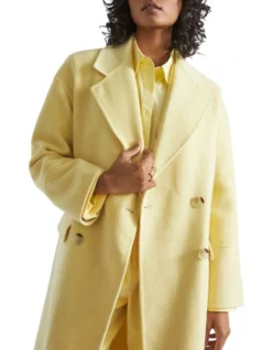 Double Breasted Coat In Yellow -Heritage 988422220 3 720x928