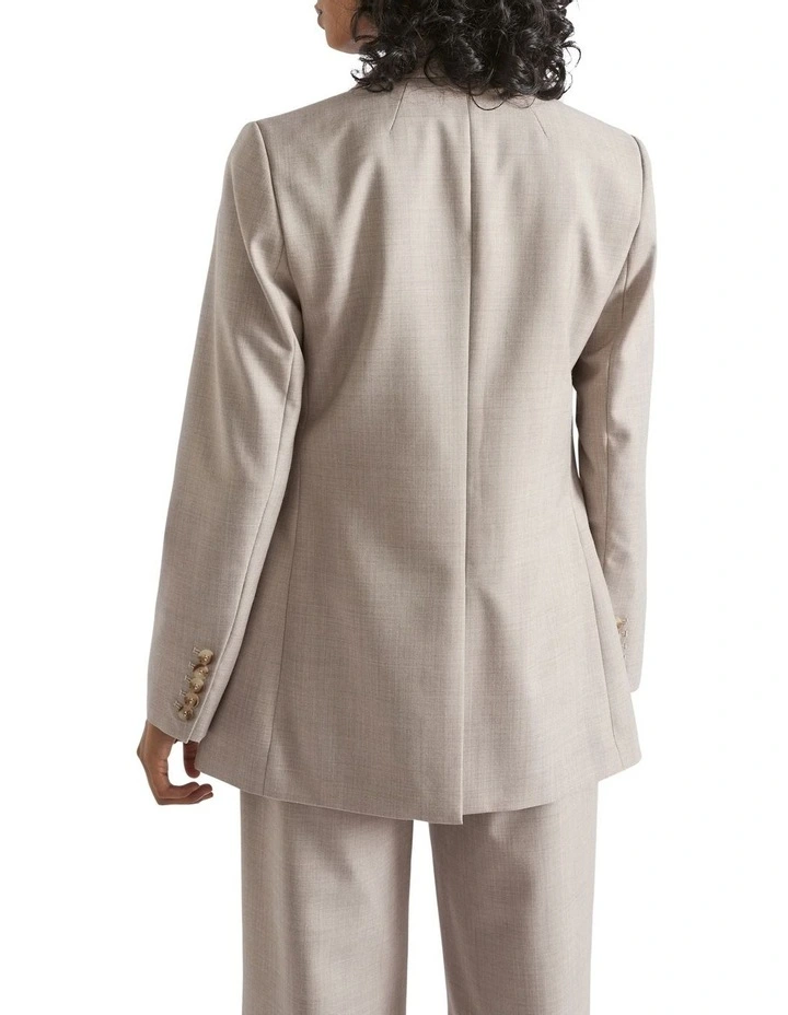 Wool Blend Relaxed Blazer In Grey 4 Wool Blend Relaxed Blazer In Grey - Image 4