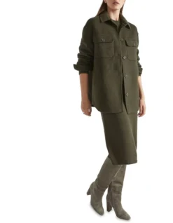 Wool Blend Shacket In Green 6 Wool Blend Shacket In Green -Heritage 988422490 3 720x928