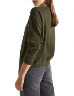 Easy Speckle Knit In Green