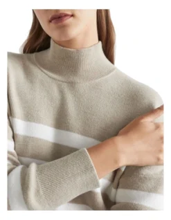 Stripe Double Knit Mock Neck In Grey Multi 7 Stripe Double Knit Mock Neck In Grey Multi -Heritage 988423390 4 720x928