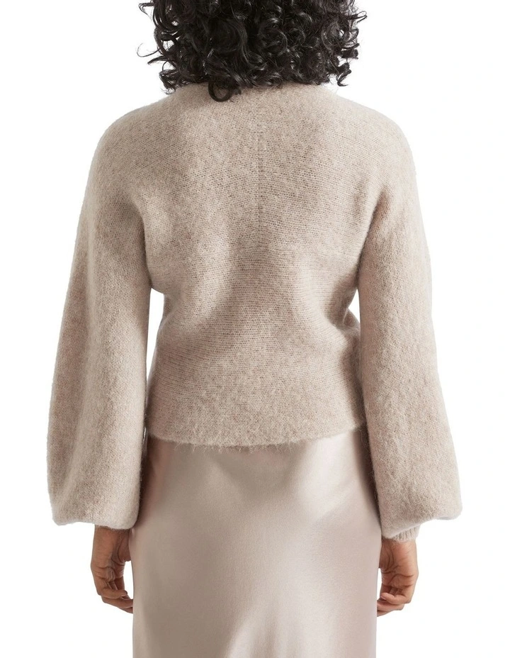 Wool Blend Wrap Sweater In Grey 4 Wool Blend Wrap Sweater In Grey - Image 4