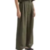 Linen Palazzo Pant In Green