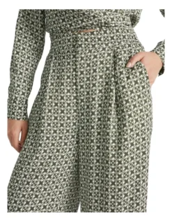 Mini Geo Wide Leg Pant In Green Multi 6 Mini Geo Wide Leg Pant In Green Multi -Heritage 988424110 3 720x928