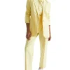 Pleat Front Trouser In Yellow