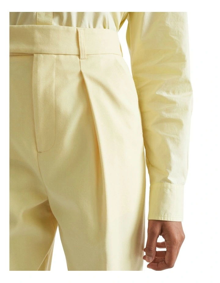Pleat Front Trouser In Yellow 3 Pleat Front Trouser In Yellow - Image 3