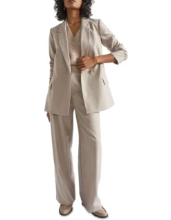 Wool Blend Trouser In Grey