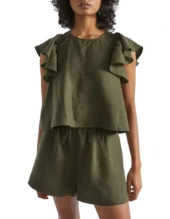 Linen Short In Green