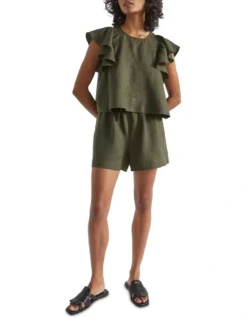 Linen Short In Green -Heritage 988424650 3 720x928