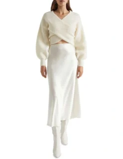 Satin Maxi Skirt In Cream -Heritage 988424830 5 720x928