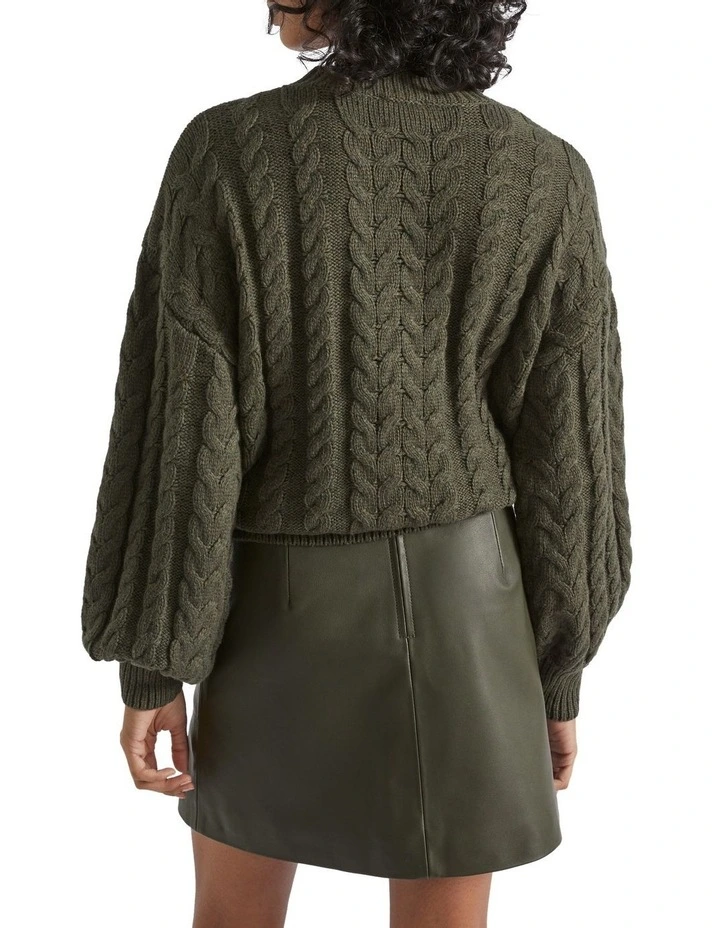 Leather A Line Mini Skirt In Green 4 Leather A Line Mini Skirt In Green - Image 4