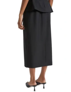 Wool Blend Split Front Skirt In Black 10 Wool Blend Split Front Skirt In Black -Heritage 988425280 4 720x928