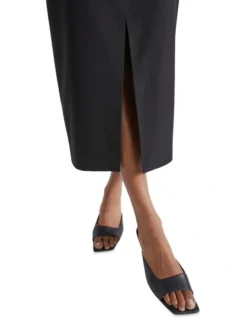 Wool Blend Split Front Skirt In Black 12 Wool Blend Split Front Skirt In Black -Heritage 988425280 6 720x928