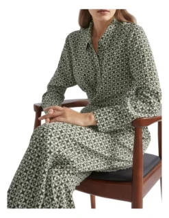 Mini Geo Wrap Shirt In Green Multi