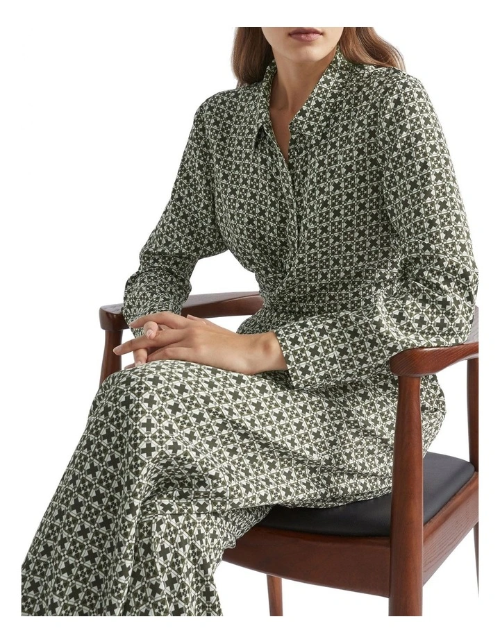 Mini Geo Wrap Shirt In Green Multi 1 Mini Geo Wrap Shirt In Green Multi