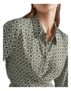 Mini Geo Wrap Shirt In Green Multi 6 Mini Geo Wrap Shirt In Green Multi -Heritage 988425730 3 720x928