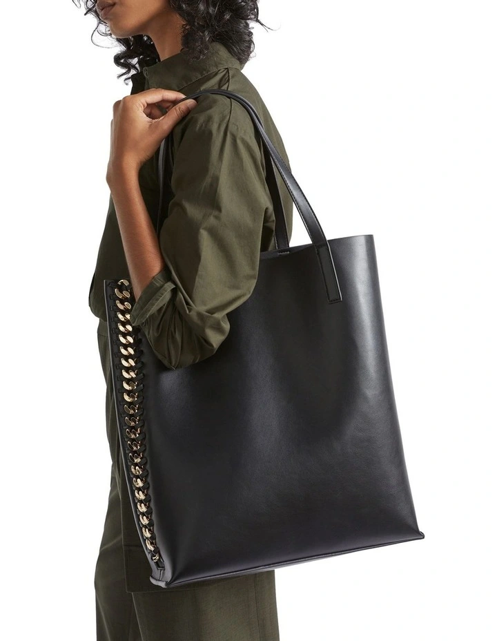 Chain Tote In Black 3 Chain Tote In Black - Image 3