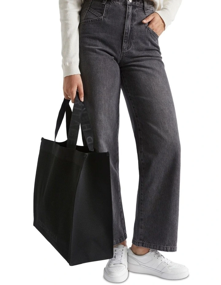 Knitted Tote In Black 3 Knitted Tote In Black - Image 3