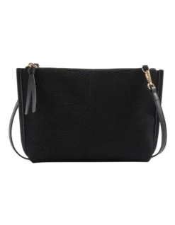 Knitted Crossbody Bag In Black