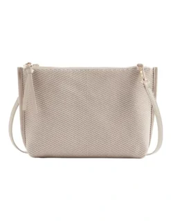 Knitted Crossbody Bag In Light Storm