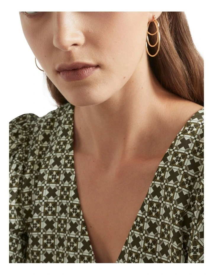 Layered Hoop In Gold 3 Layered Hoop In Gold - Image 3