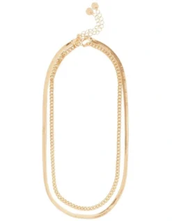 Mini Curb Chain Necklace In Gold