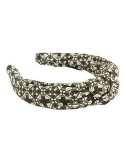 Mini Geo Knot Headband In Green