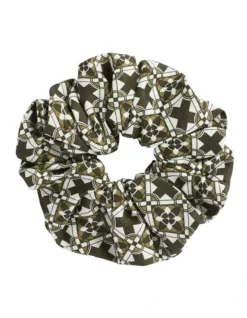 Mini Geo Scrunchie In Green
