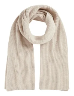 Rib Knit Scarf In Grey