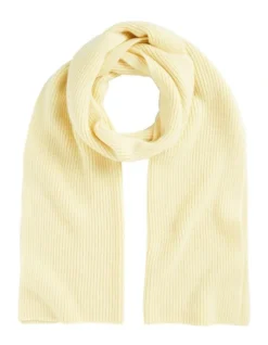 Rib Knit Scarf In Soft Butter