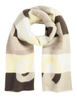 Colour Block Scarf In Dark Fern