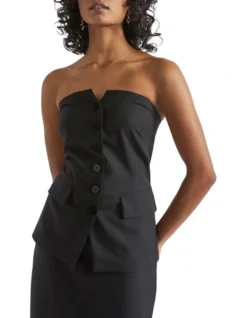Wool Blend Bodice In Black